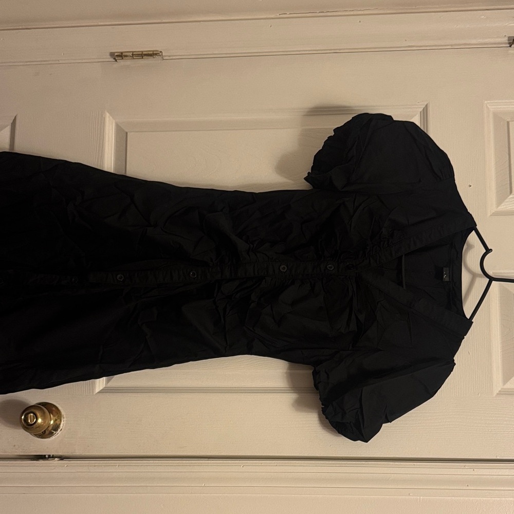 Elegant Black Button-Up Dress